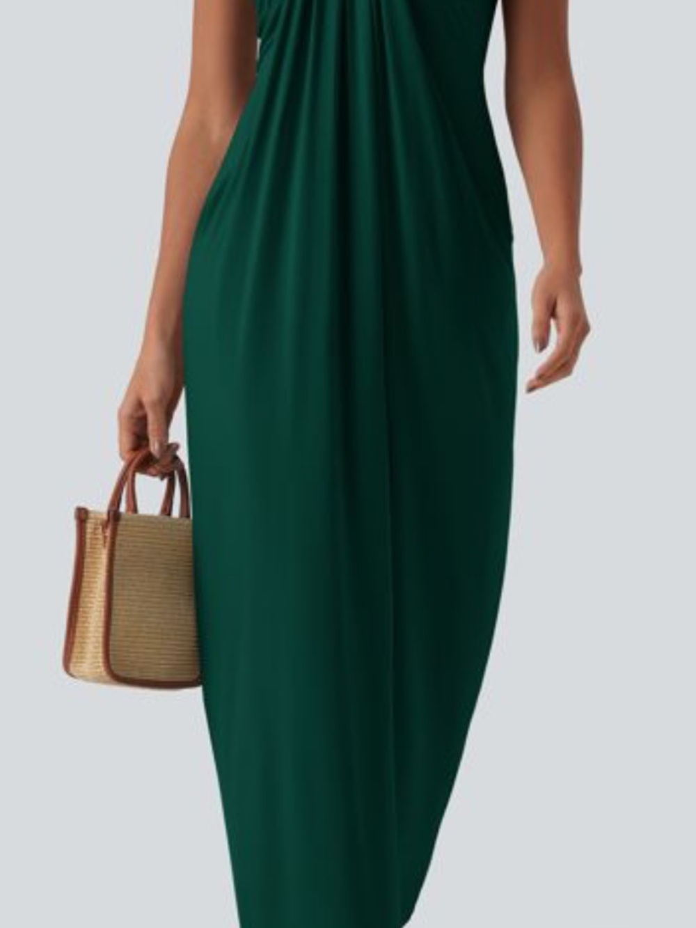 Halara Strap Halter Backless Maxi Dress in Emerald Green Women’s Sz Medium NWT - Picture 6 of 6